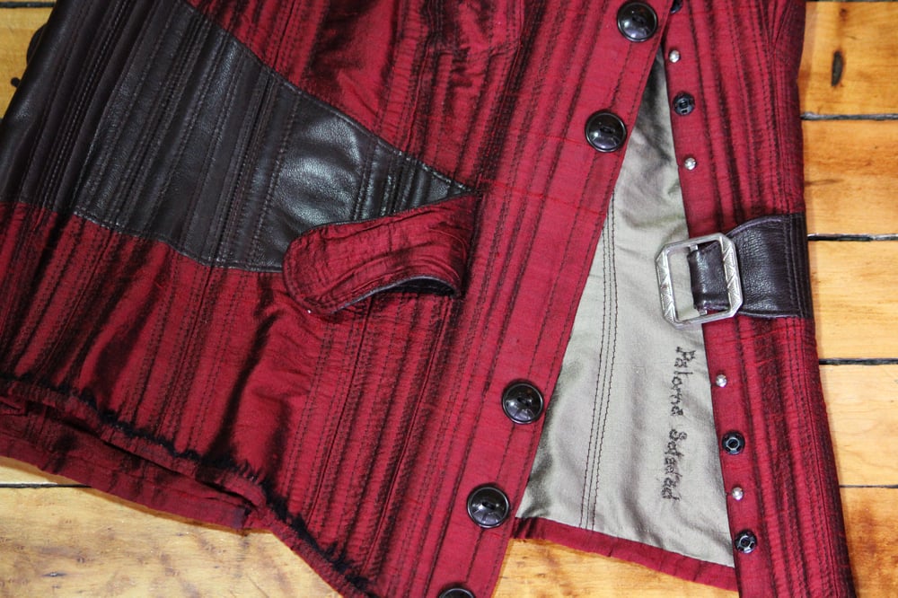 Image of Red and Coffee Overbust Corset