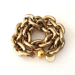 Image of Double Wrap Gold Chunky Chain Bracelet