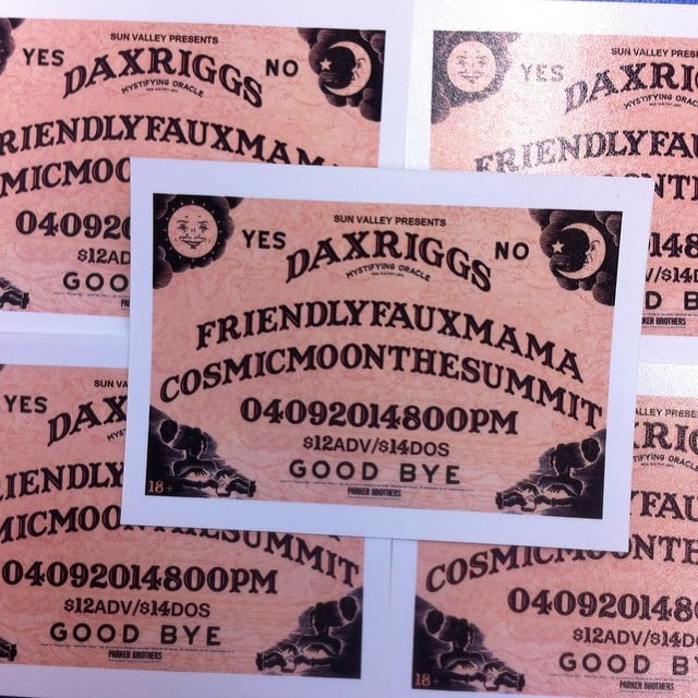 Image of DAX RIGGS OUIJA SHOW FLYERS (U.S. shipping included)