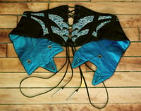 Image 4 of Black Wool with Turquoise Cutout Corseted Belt