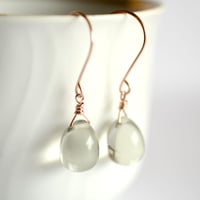 Image 4 of Pale gray glass drop earrings