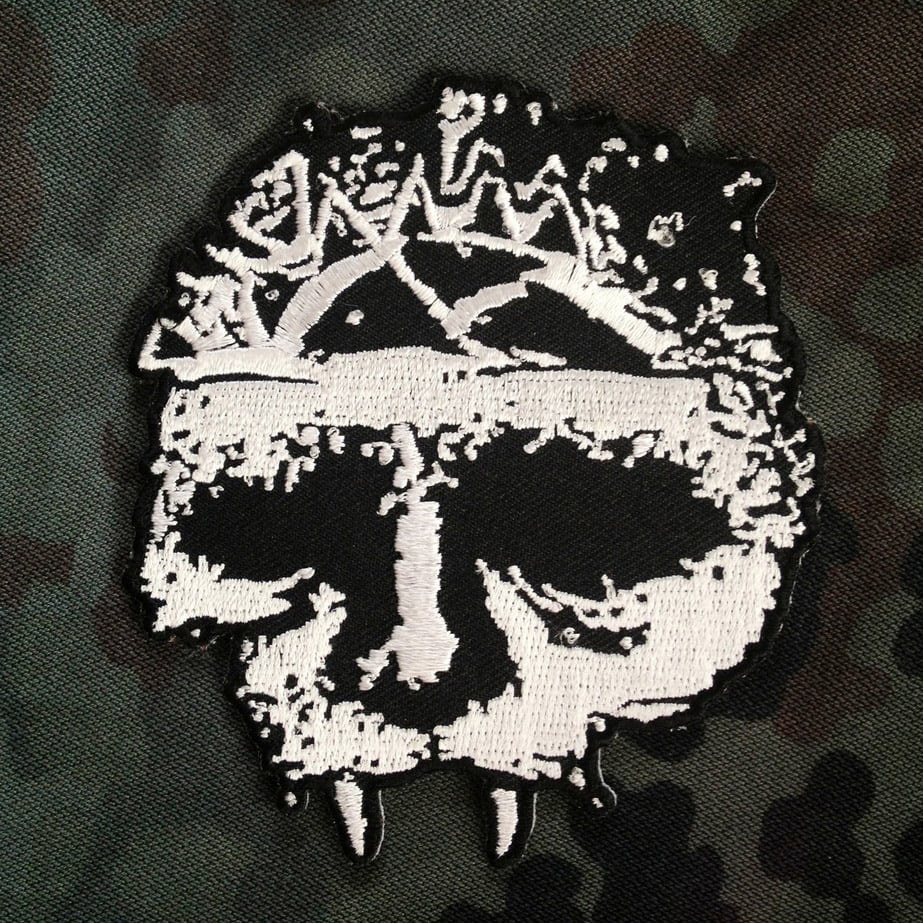 Image of INTEGRITY SKULL embroidered iron-on patch