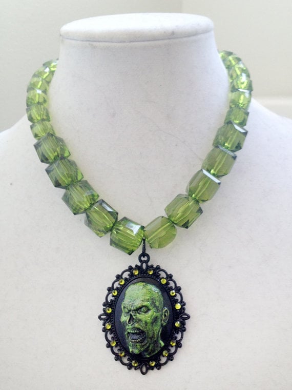 Image of Zombie Cameo Lucite Beaded Necklace