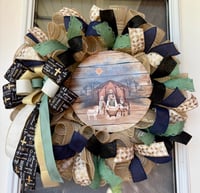 Image 2 of Nativity Mesh Wreath