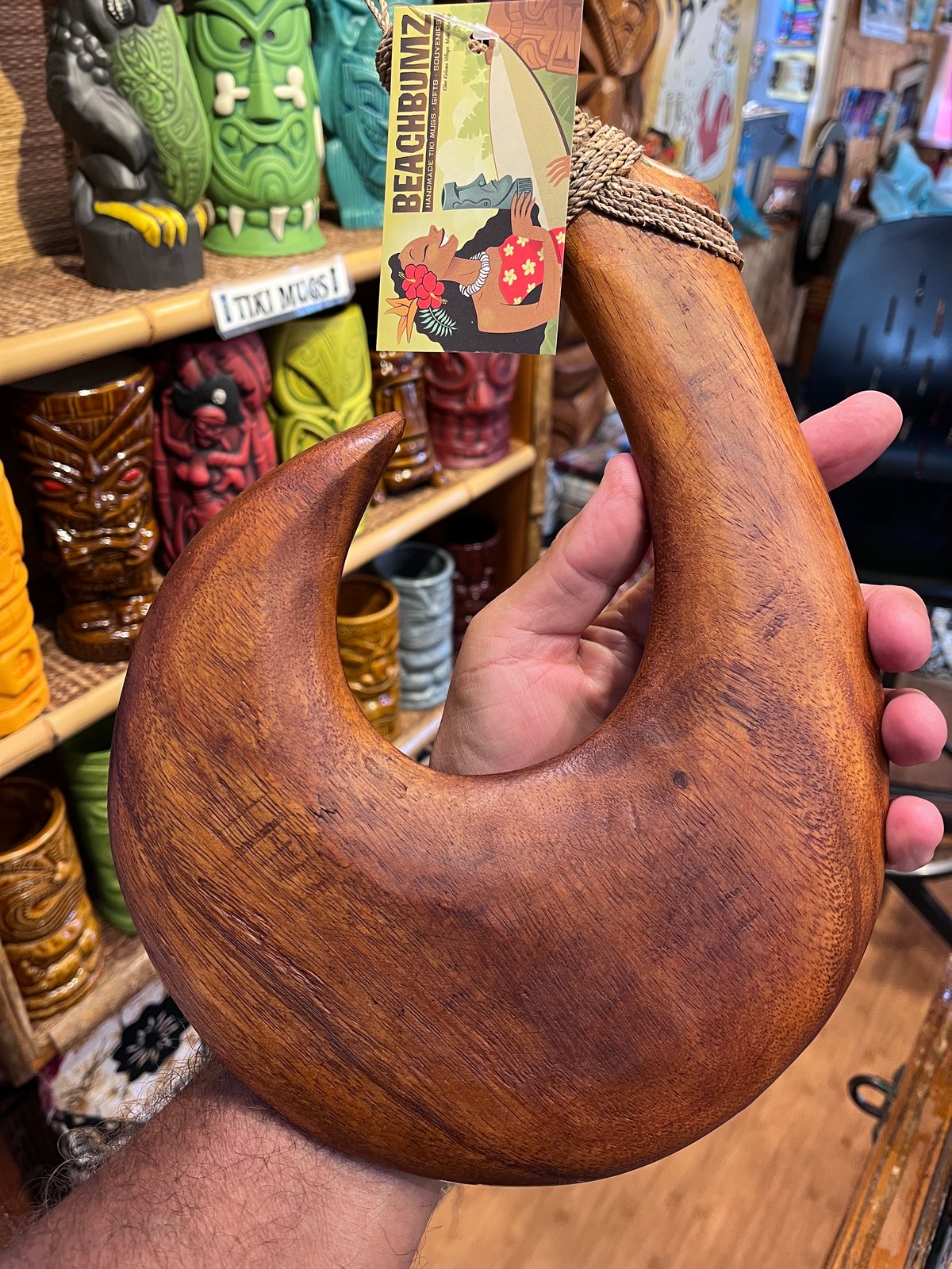 Image of Carved Wood Makau (Fish Hook) 