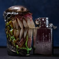 Image 16 of Xenomorph Skull Slim Zippo Lighter/Bleeding Drone/glow in the dark