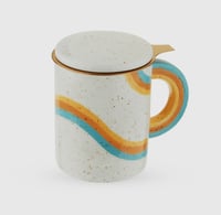 Image 1 of Everlee Speckled Ceramic Mug with Tea Infuser and Lid