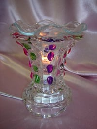 Clear Multi-colored dotted Electric Crystal Fragrance Oil Warmer 