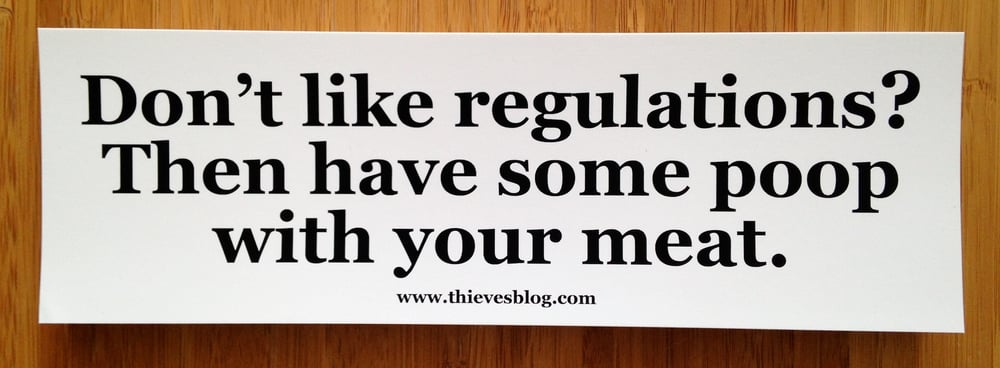 Image of "Don't like regulations" bumper sticker v.3