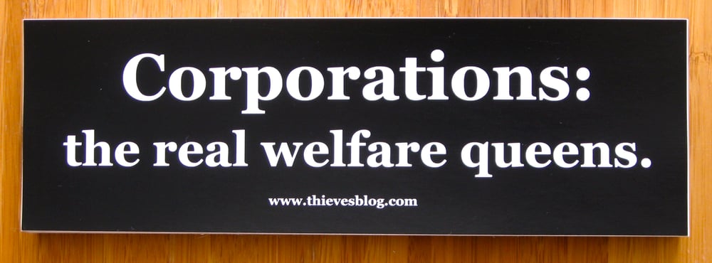 Image of "Real welfare queens" bumper sticker
