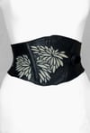 Leather with Katazome Flower Cutout Corset Belt