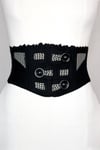 Black and White Wool Cutout Corseted Belt