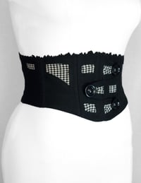 Image 1 of Black and White Wool Cutout Corseted Belt