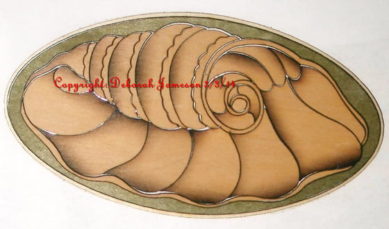 Image of Item No. A11.  Nautical Marquetry Design Shell.