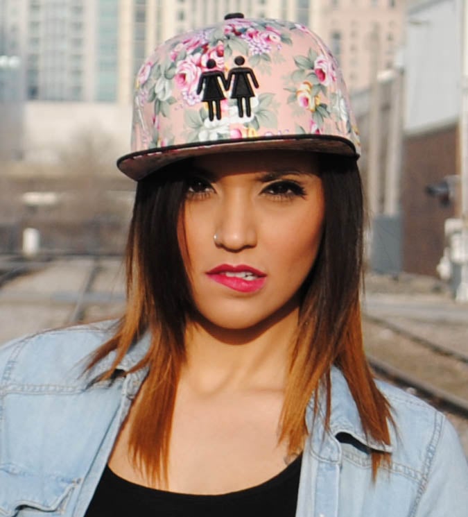 Image of Pink Floral Lesbian Snapback