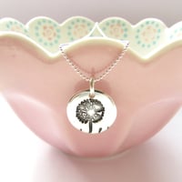 Image 1 of Silver Dandelion Wish Round Pendant