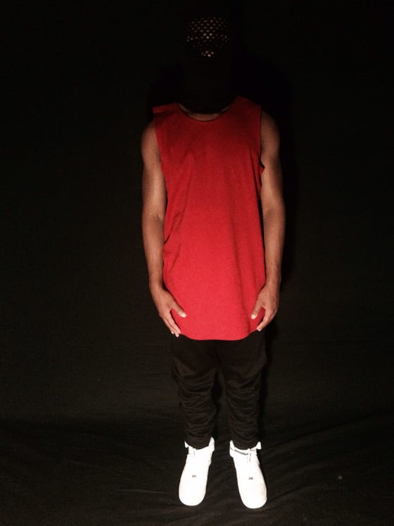 Image of red oversized tank top