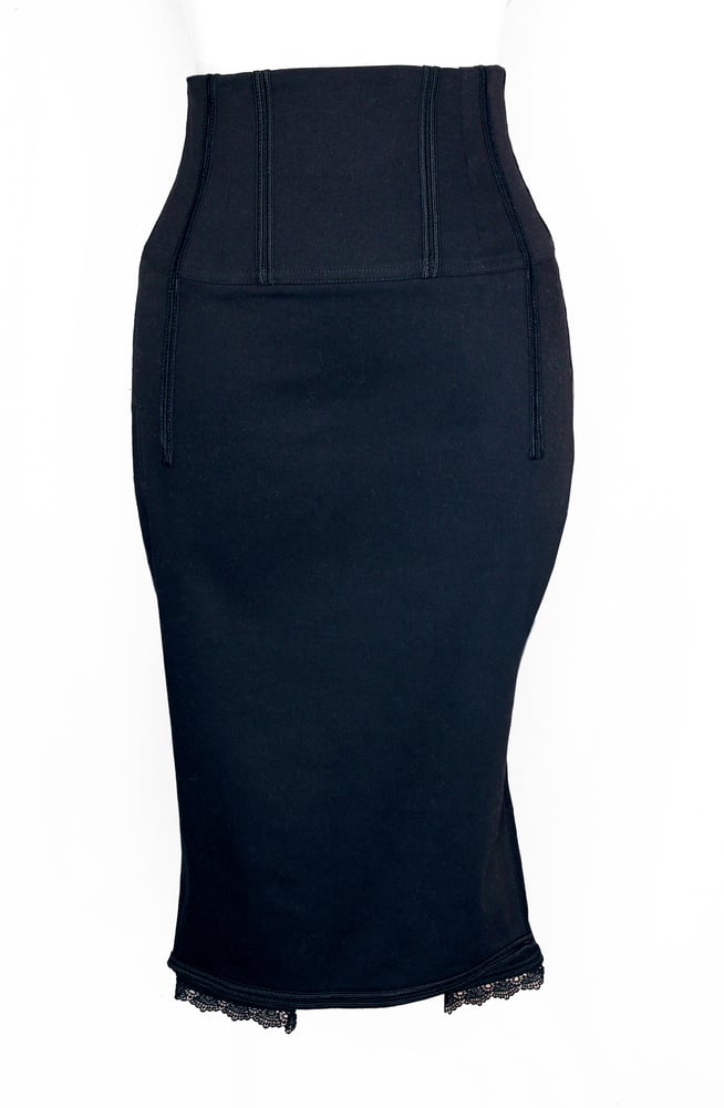 Image of Black High Waist Pencil Skirt    