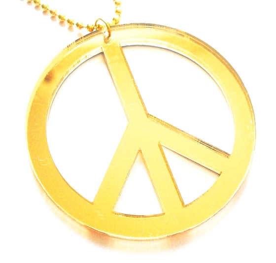Image of Oversized Mirrored Peace Necklace