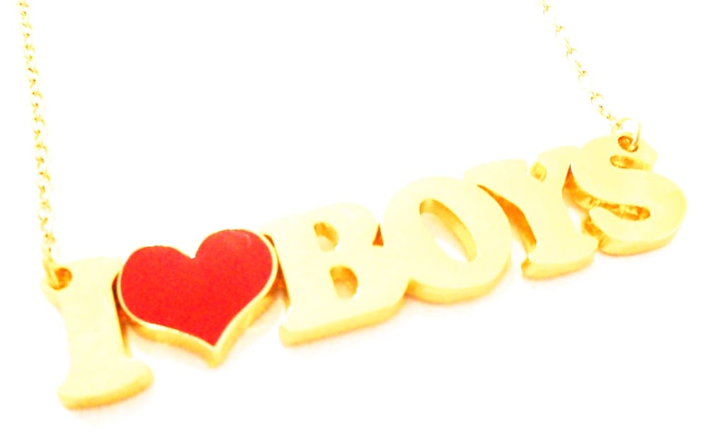 Image of Kool Jewels I Heart Boys Necklace