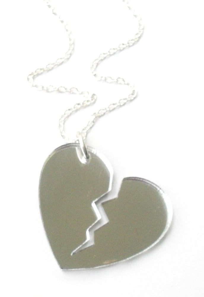Image of Kool Jewels Mirrored Broken Heart Necklace