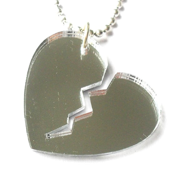 Image of Kool Jewels Mirrored Broken Heart Necklace