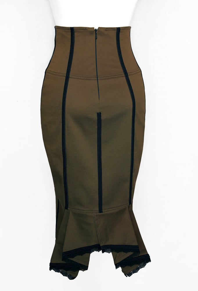 Image of Olive High Waist Pencil Skirt  