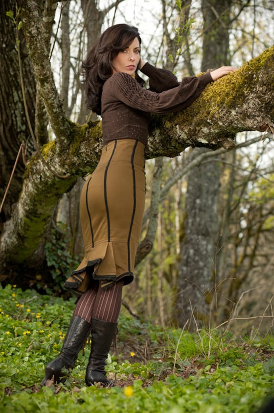 Image of Olive High Waist Pencil Skirt  