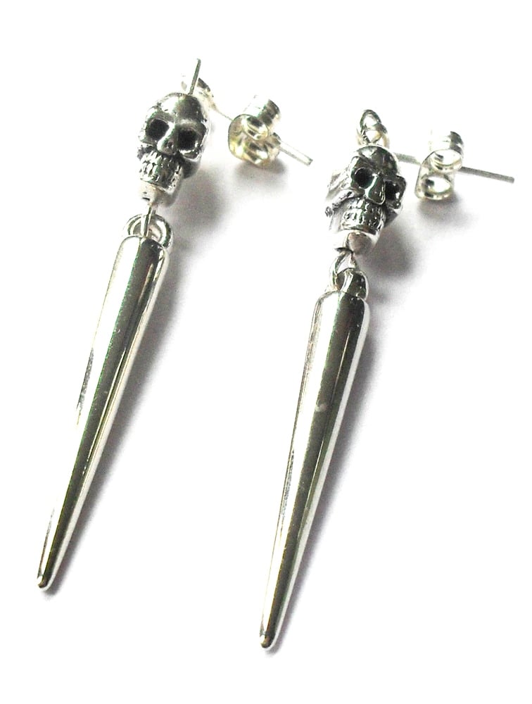 Image of Skull Spike Earrings