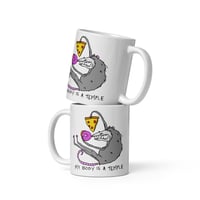 Image 3 of body is a temple White glossy mug 