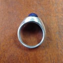 Oval Blue Star Sapphire Men's Ring in Heavy Sterling Silver