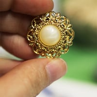 Gold Filigree Pearl Plugs (sizes 2g-7/8)