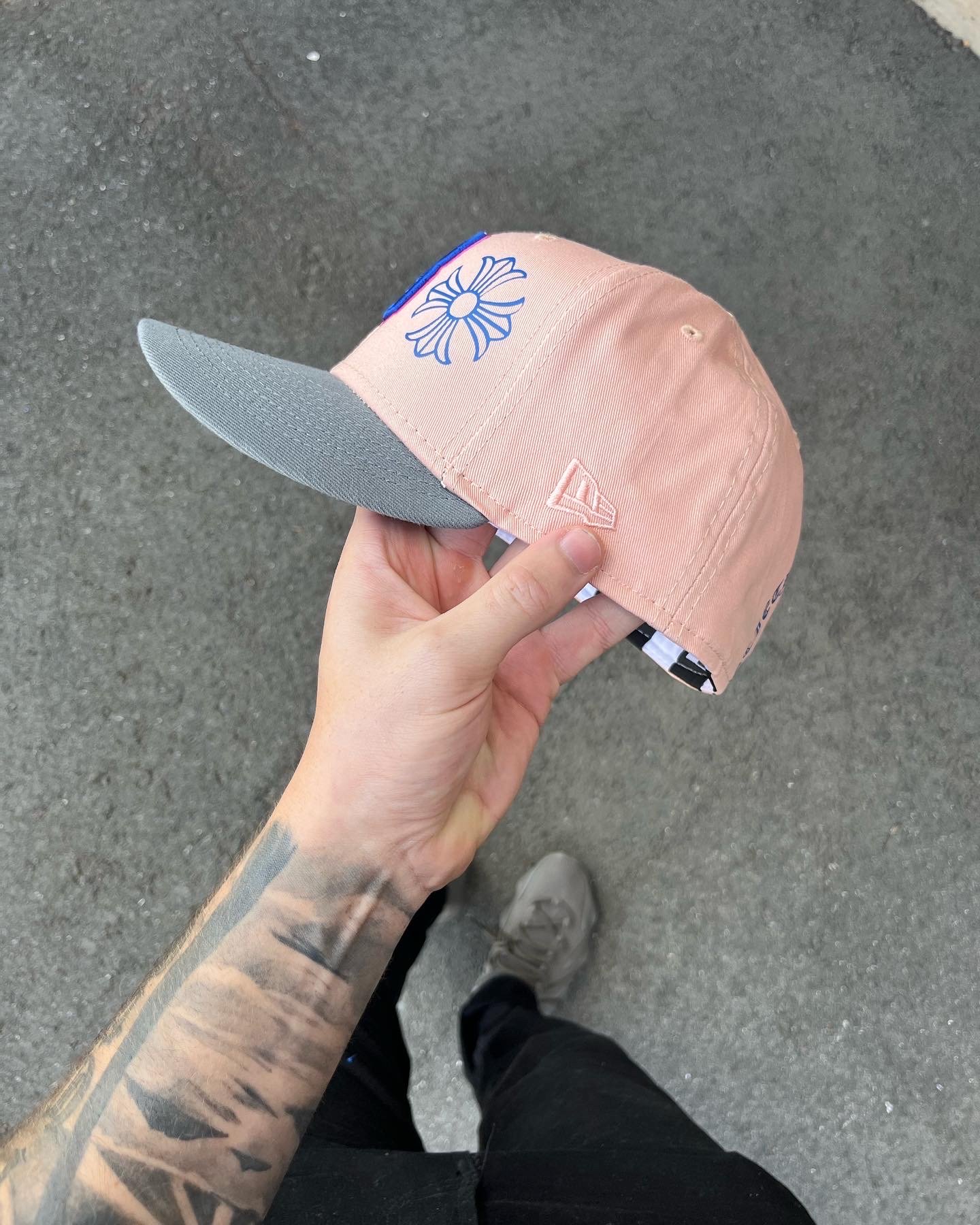 Image of ROYAL BLUE BRIM MULTI COLOR PINK BIRMINGHAM BARONS CUSTOM  FITTED 