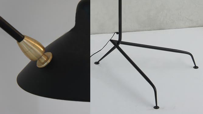 Image of Serge Mouille Style 3 Arm Standing Floor Lamp - Lampadaire 3 Bras
