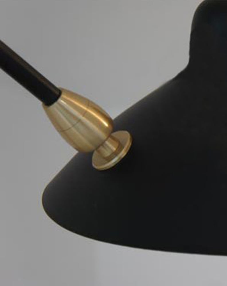 Image of Serge Mouille Style 3 Arms Ceiling Lamp - Plafonnier 3 Bras pivotants