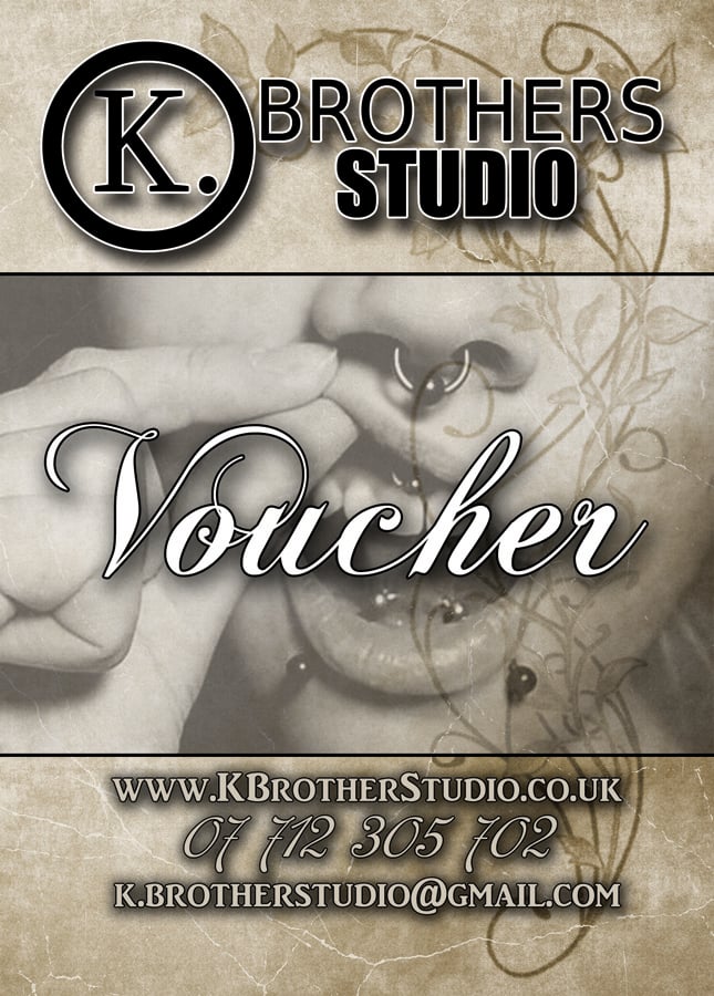 Image of Piercing Vouchers £25, £30 or £40