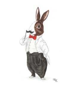 Image of "Moustache Wearing Rabbit" Giclee PRINT