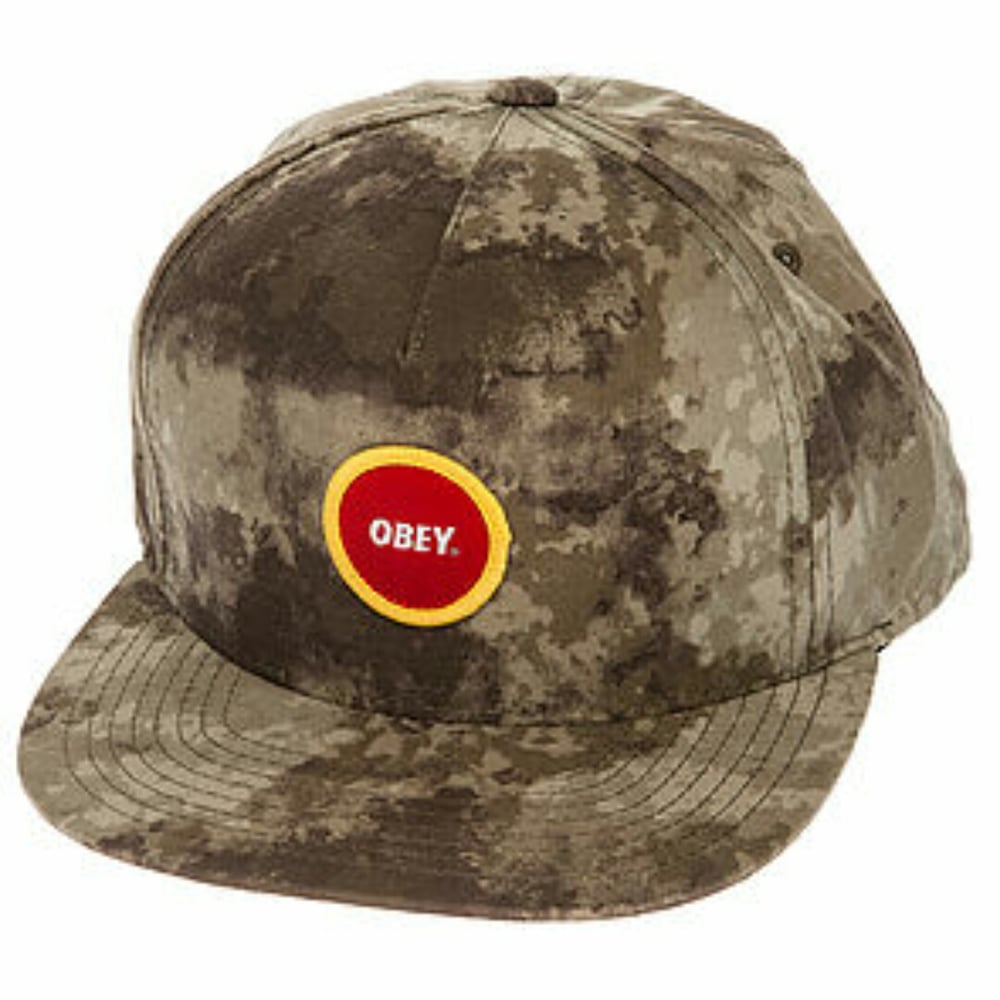Image of Obey Circle Patch Snapback Mud Camo