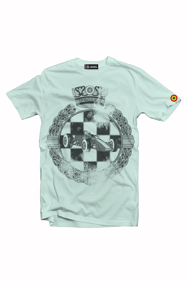 Image of ESCUDERIA MONTJUICH TSHIRT "WASTED EMBLEM BLUE"