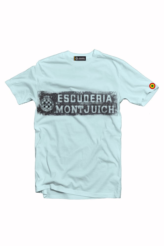 Image of ESCUDERIA MONTJUICH TSHIRT "WASTED STICKER BLUE"
