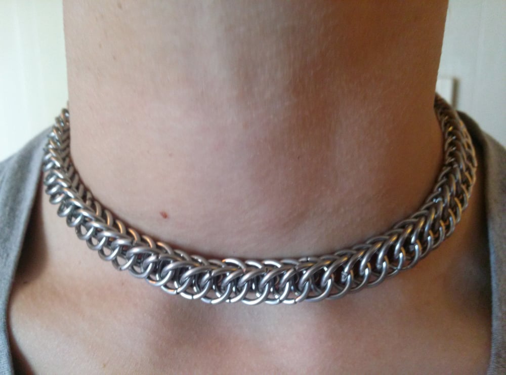 Image of Full Stainless Steel Half Persian Choker Necklace