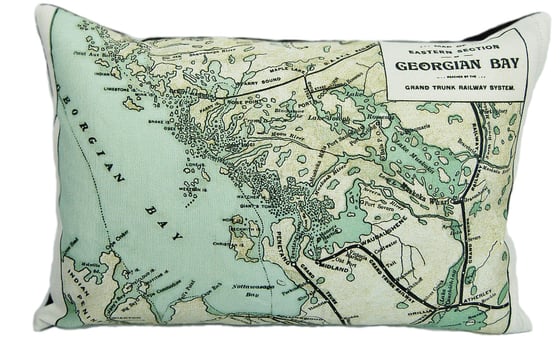 Image of Georgian Bay Vintage Map Pillow