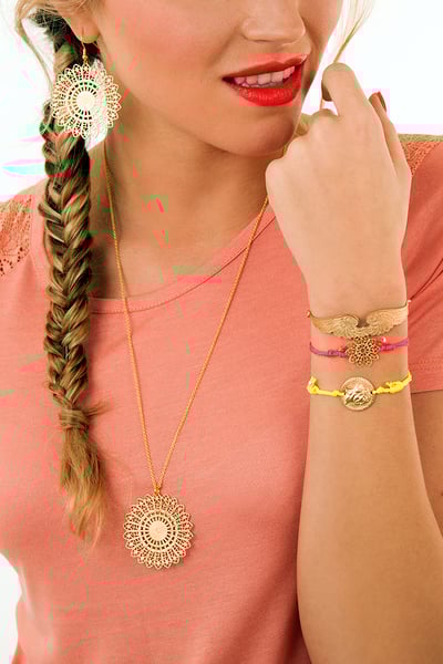 Image of Filigree gold necklace
