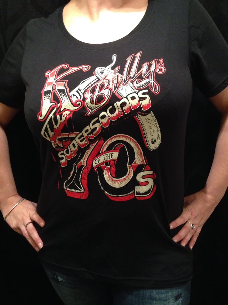 Image of Ladies fit K Billy's Super sounds of the 70s T shirt