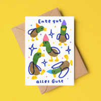 Image 1 of Ente gut alles Gute Grußkarten