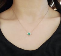 Image 4 of Art Deco Green Emerald Necklace