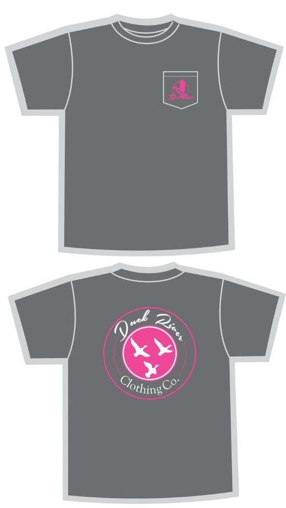 Image of Tri-Duck Tee (Charcoal and Pink)