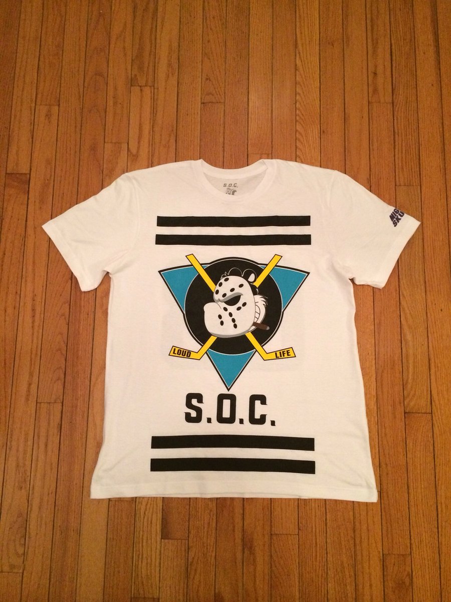 Image of *LIMITED EDITION WHITE "Mighty Skunks" HOCKEY TEE