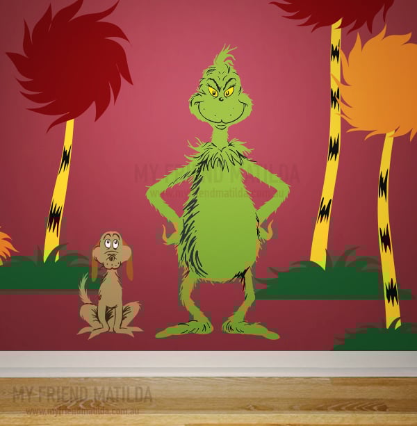 Grinch and Max - Dr Seuss Character — Removable Wall Decals & Stickers