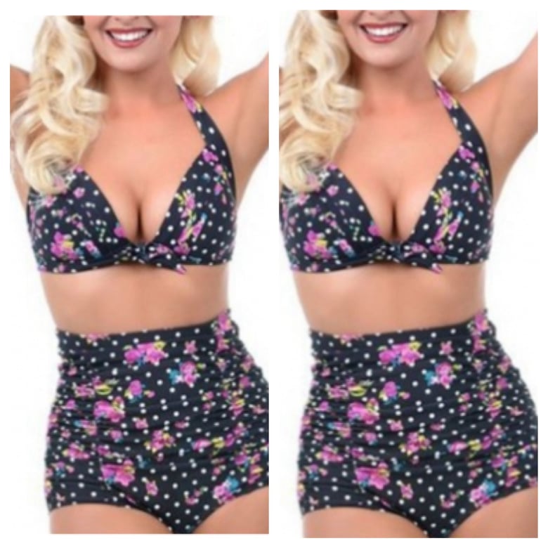 Image of Floral Print High Waisted Bikini